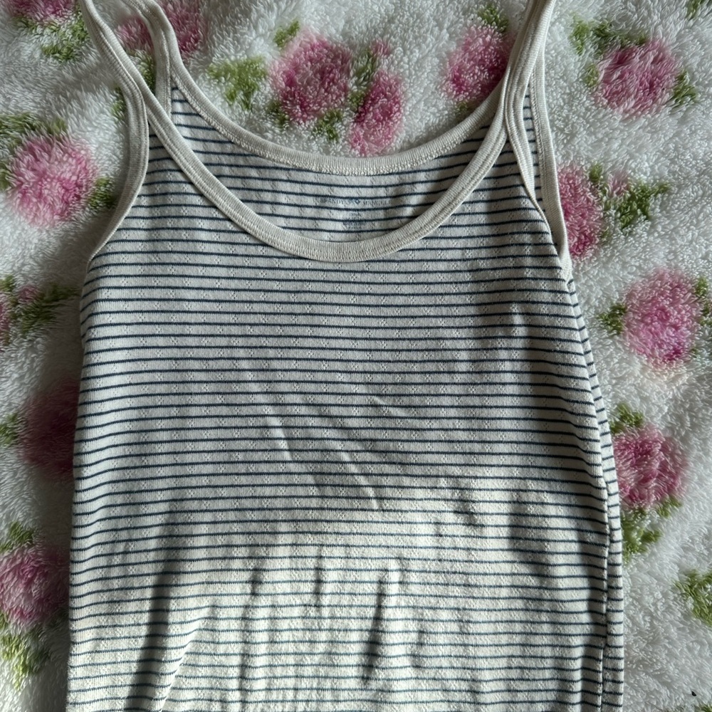 Brandy Melville Black and White Striped Tank
